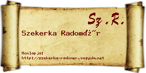 Szekerka Radomér névjegykártya